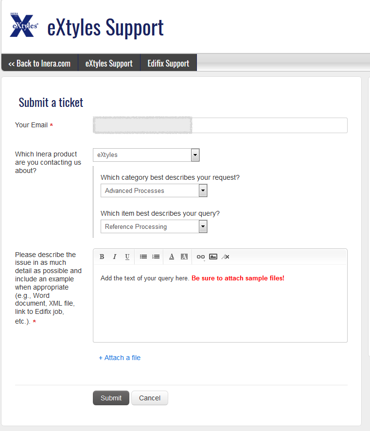 Create a ticket via the Support Portal