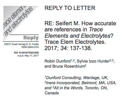 Screenshot of Inera's reply to Dr Seifert's letter in TEE