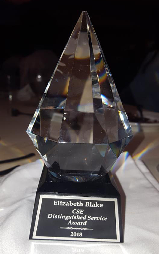 Distinguished Service Award for 2018, awarded to Elizabeth Blake by the Council of Science Editors