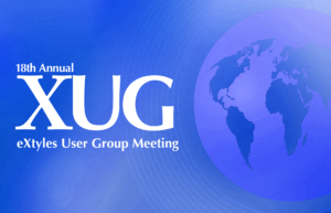 XUG 2022 logo: Globe pictured next to the text "16th Annual XUG: eXtyles User Group Meeting"